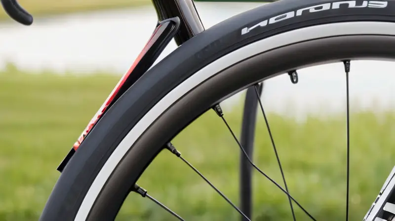 Bicicleta de carbono elegante con acabado negro brillante y detalles aerodinámicos que sugieren velocidad