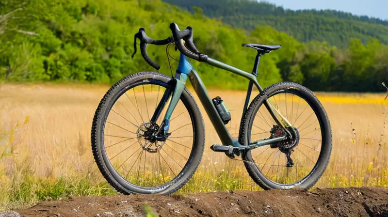 La Cannondale Topstone 3, una bicicleta de gravel robusta y elegante, se destaca en un terreno rocoso rodeada de naturaleza