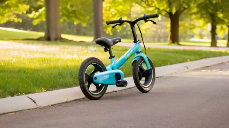 Bicicleta infantil ligera y ergonómica en color turquesa